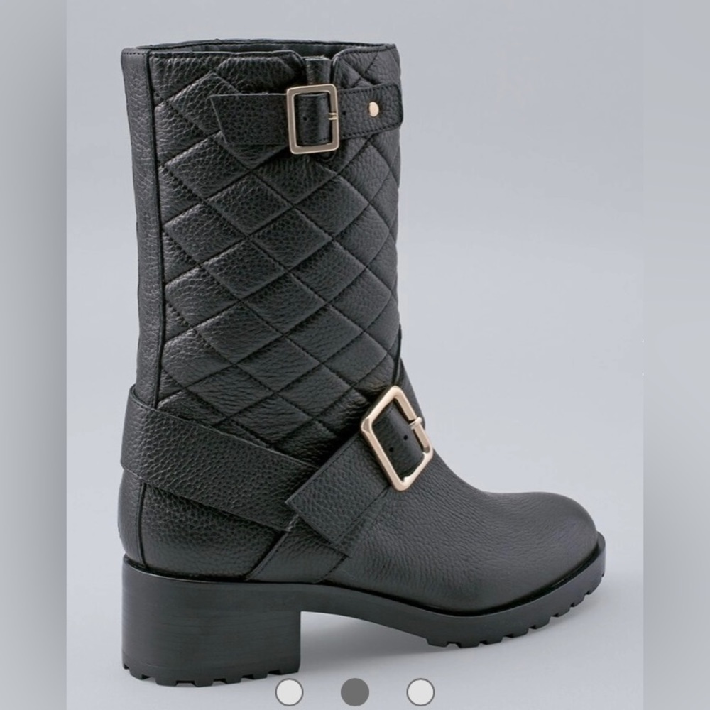 White House Black market quilted leather black mid calf boot - women's size 11 - Picture 2 of 13